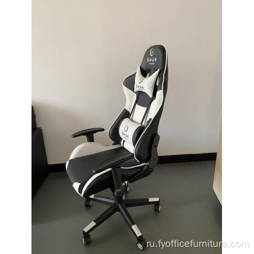 Кожаное игровое кресло для геймеров Office Racing с подставкой для ног